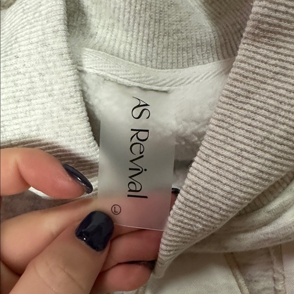 Altar'd State Gray Mock Neck Sweatshirt - Picture 2 of 3